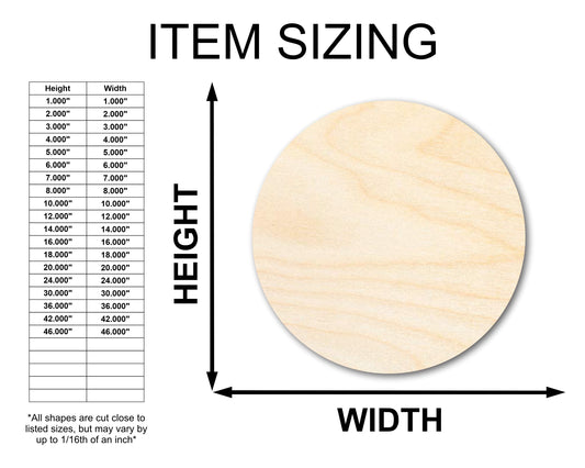 Unfinished Wood Circle Round | Circle Blank | DIY Craft Cutout | Up to 46"