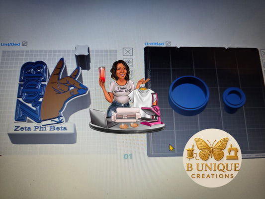 Zeta Phi Beta Lamp Base File Only