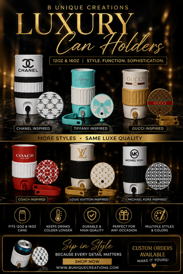 Luxury Inspired 12oz & 12oz Skinny Can Holders (Actual Product)