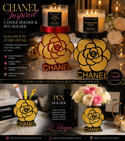 Chanel Inspired Flower design Candle Holder (Product)