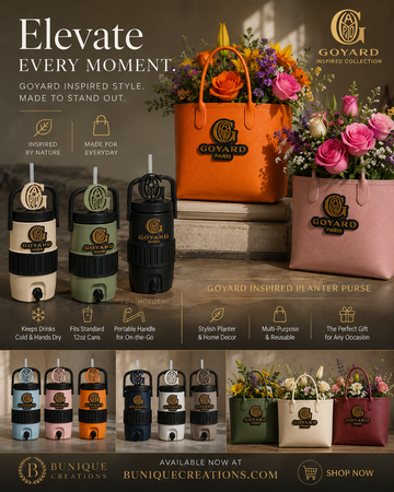 Goyard Inspired Collection Bundle-12oz Can Holder & Planter Purse (Actual Product)