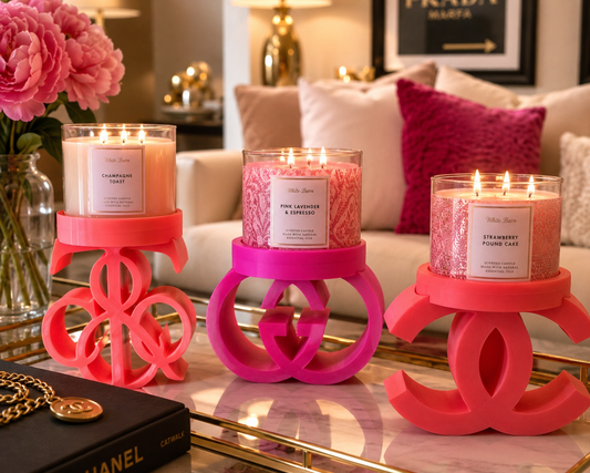 Luxury Inspired Candle Holders- Gucci & Chanel (No Logos) (actual product)