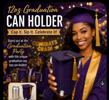 12 oz Graduation Cap inspired Can Holder ( Actual Product)
