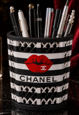 Chanel Inspired Trash Can Pen Holder (Actual Product)