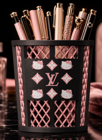 Louis Vuitton Inspired Trash Can Pen Holder (Actual Product)