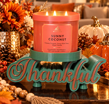 Thankful 3 Wick Candle Holder (Actual Product)