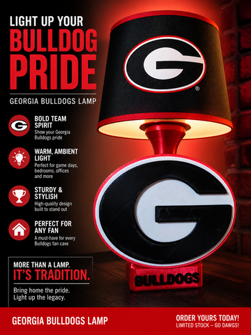 Georgia Bulldog Lampbase (Actual Product)